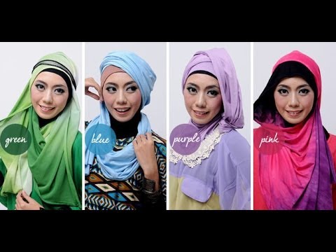 Tutorial Hijab Pashmina Cantik 4 Warna Model Terbaru l 