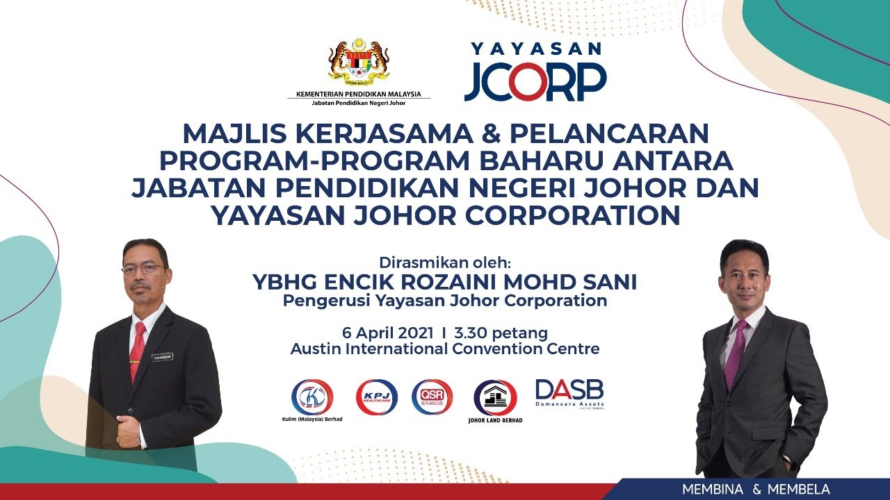 LIVE : MAJLIS KERJASAMA & PELANCARAN PROGRAM BAHARU ANTARA JPNJ DAN YAYASAN  JCORP