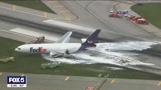 Fedex Plane Seen Flying While On Fire Near Newark Airport