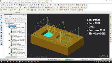 MasterCam X5 || Basic Milling Example || random object from #3d modeling 28