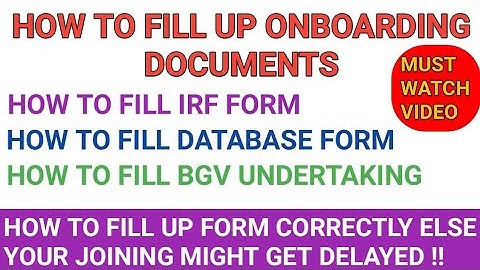 Capgemini onboarding how to fill up documents - how to fill up irf and bgv form else joining delayed