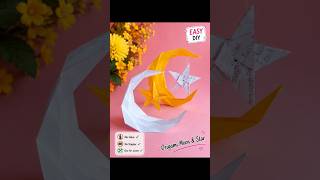 Wait for this Night Sky 😱 Paper Moon Star magic ✨#shorts #papercraft #diwalidecor #moonstars