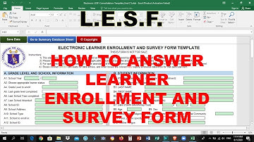 HOW TO ANSWER LEARNER ENROLLMENT AND SURVEY FORM