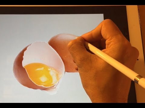 Drawing Realistic Broken Egg Ipad Pro Apple Pencil Time Lapse