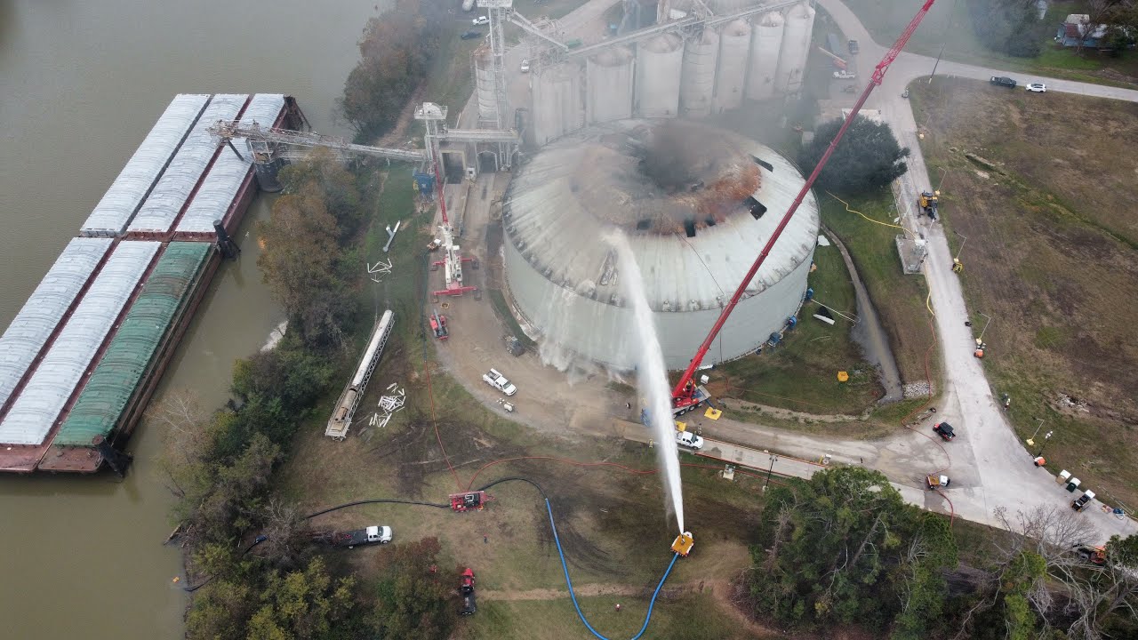 Bunge Grain Elevator Fire Jonesville, Louisiana YouTube