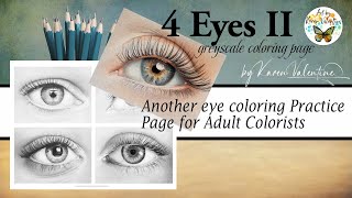 4 Eyes II greyscale coloring page ( Eye # 2)