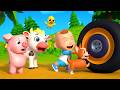 Animals Playtime with Coco on the Kids Bus | Wheels on the Bus Nursery Rhyme &amp; Learning for Newborns
