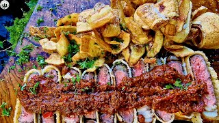 Never Seen Before ❗ Sirloin Steak entirely wrapped in Parmesan🔥 Cooked in the Forest