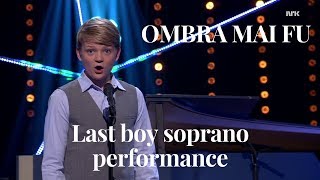 Ombra mai fu | Aksel Rykkvin&#39;s last concert performance as a boy soprano (14y) | Skavlan talkshow