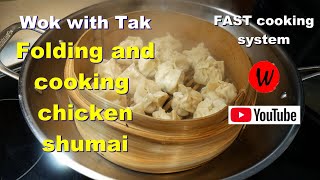 Wok With Tak. Folding And Cooking Chicken Shumai