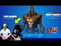 THANOS Giving 7 Year Old Kid NEW Fortnite Marvel item Shop Skin THANOS & Reactive INFINITY GAUNTLET