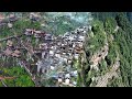 Village on the cliff  amazing chinese natural landscape  the ancient natural power