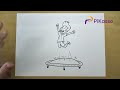 How To Draw A Trampoline Easy Step By Step
