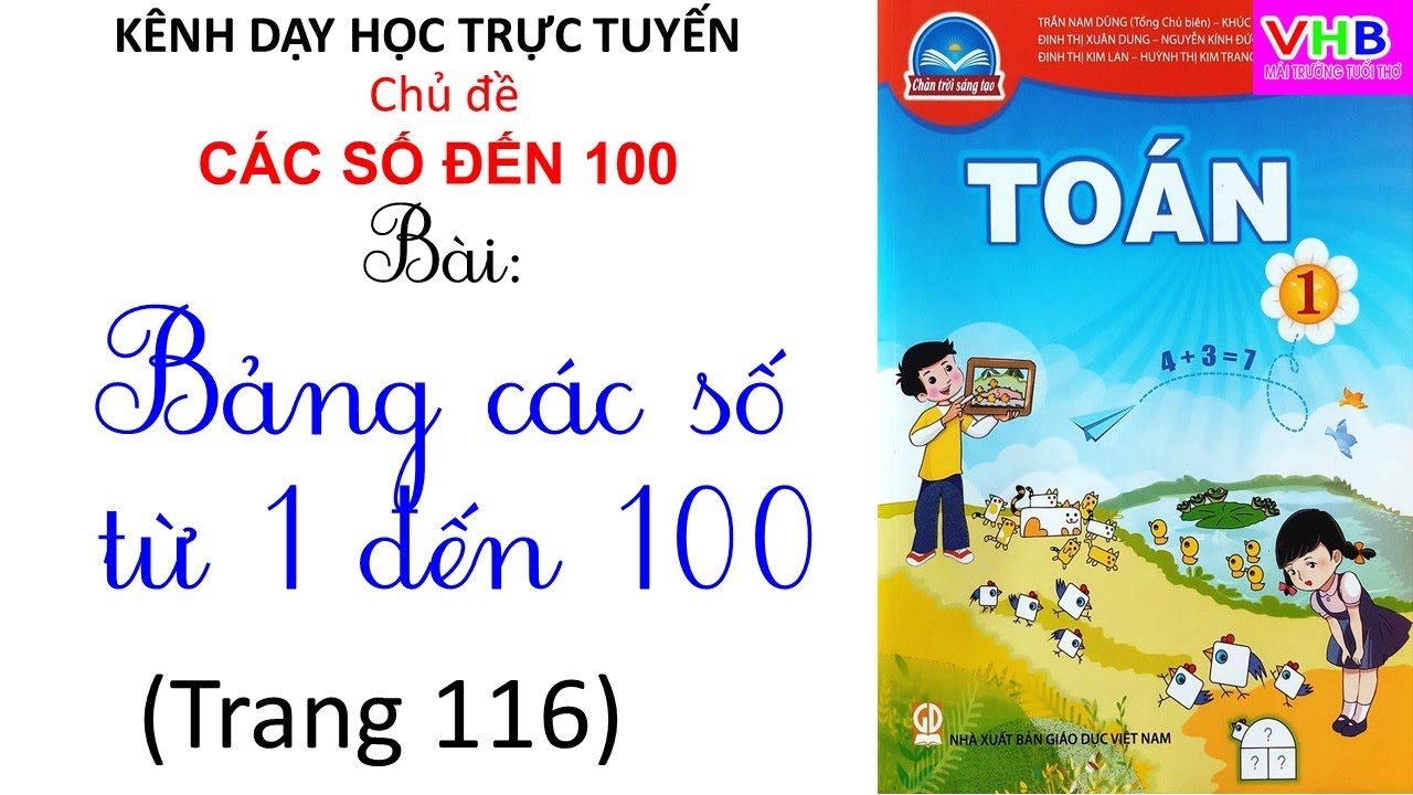 To n l p 1 b ng c c s t 1 n 100 trang 116 s ch ch n tr i s ng