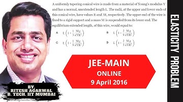 Elasticity Question || JEE MAIN 2016 9 April || ONLINE ||  BEST PHYSICS || Ritesh Agarwal