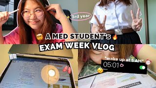 An 'EXAM' week of a MED student vlog อ่านหนังสือ, ตื่นตี 5, เทคนิคการเรียน | BABYBEANIE 🔥😪☕️📖