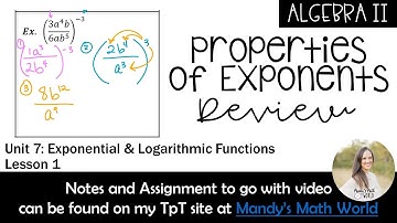 Properties of Exponents Review (Algebra 2)