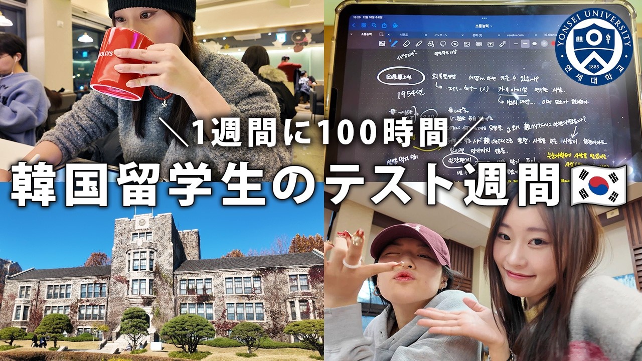 【週100時間📚】テスト期間中の韓国留学生🇰🇷のリアルな1週間に密着｜延世大学