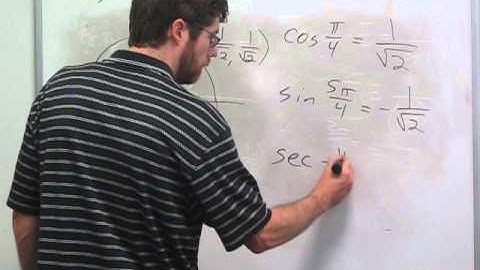Trigonometry - Unit Circle, Multiples of pi/4 (2)