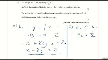 Pearson-Edexcel GCSE to A-level Transition Straight Line Graphs Exam Questions Q11
