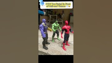 POV: Spider-Man’s Silent Attack on Hulk and Thanos 😆💨 #toys #spiderman#hulk#shorts#qgrcartoon
