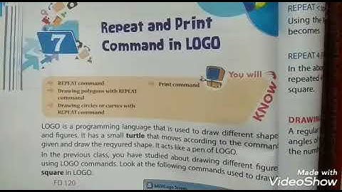 Class 4th | Chapter 7 : Repeat And Print Command In LOGO (Part 1)