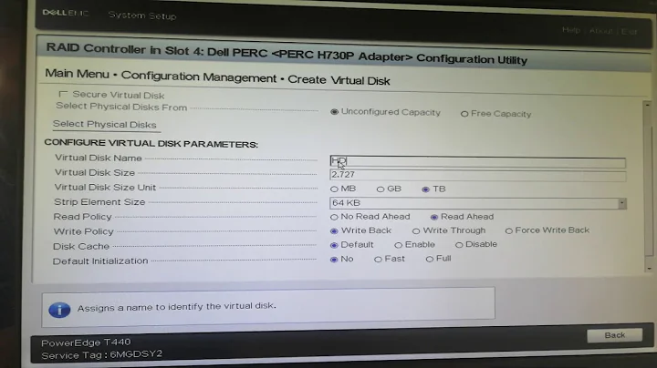 Dell T440 Raid10 Setup & Configuration