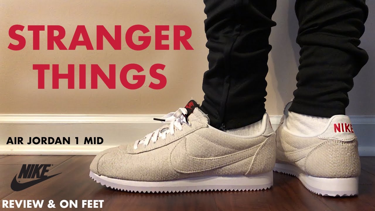 nike stranger things tailwind on feet