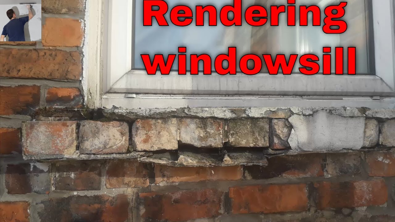 rendering brick windowsill with sand and cement - YouTube
