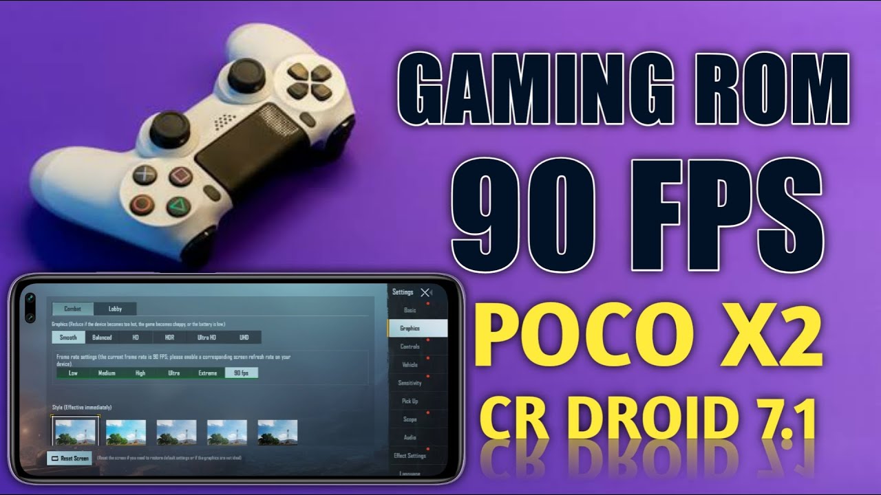 Cr Droid 7.1 | Android 11 For Poco X2 Best Gaming Custom Rom and Setting for PUBG 90 FPS Unlock