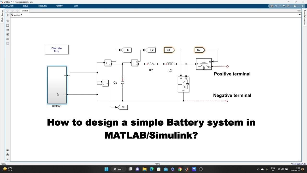 How to design a simple battery system in MATLAB/Simulink? - YouTube
