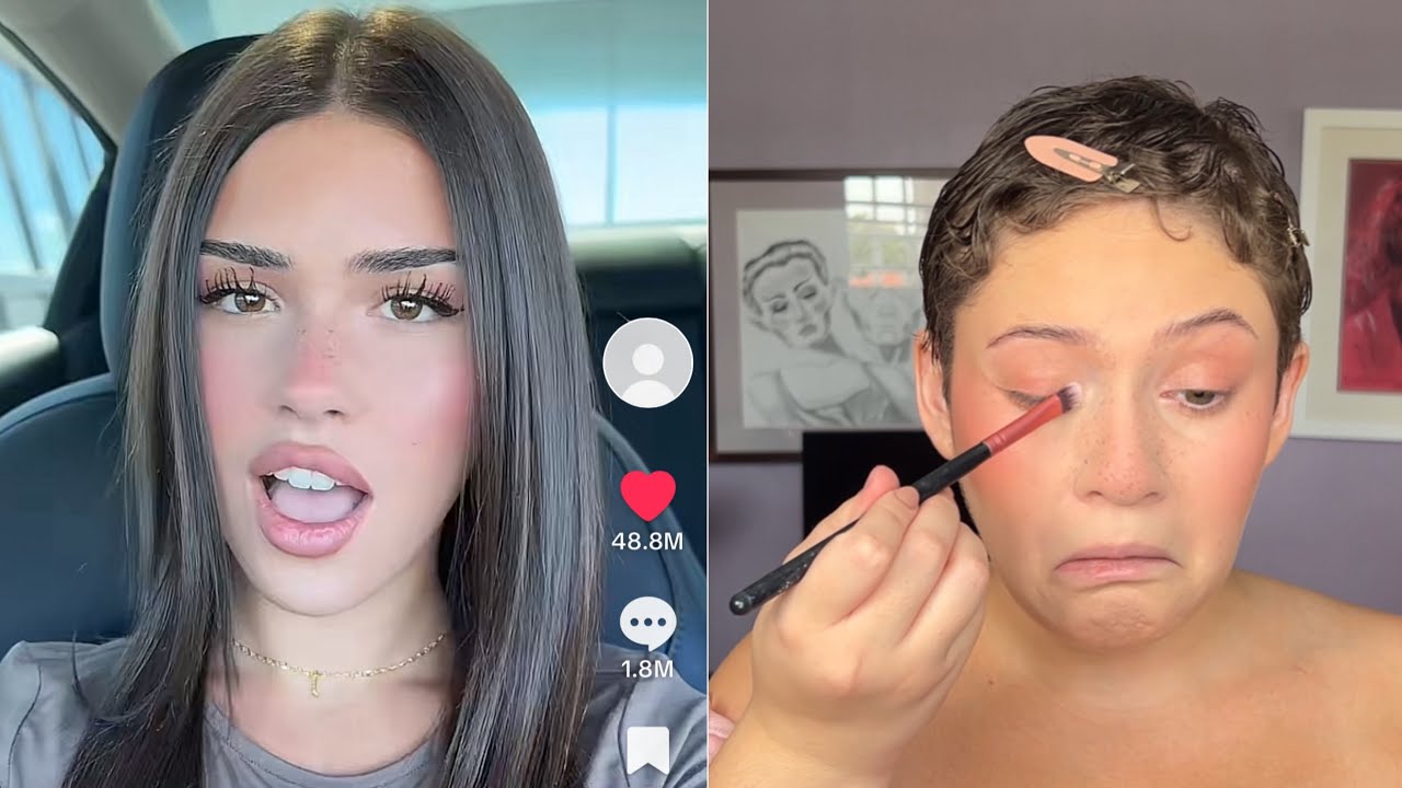 Recreating the most VIRAL TikTok Makeup Look Leah Halton