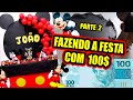 FAZENDO A FESTA COM 100$ - PARTE 2- MONTAGEM // DECORAÇÃO DE FESTA COM PAINEL REDONDO- MICKEY