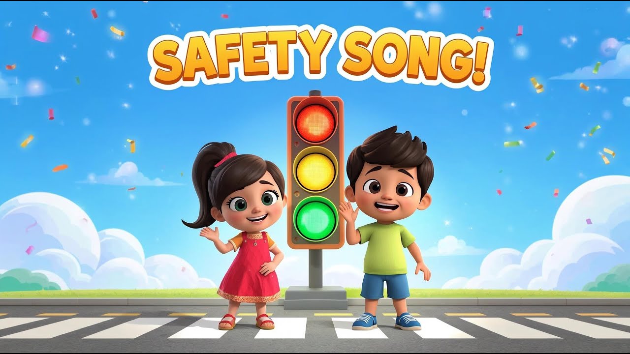 “Safety First Song for Kids | Traffic Rules, Stop & Go, Crosswalk | Fun 3D Cartoon Learning”