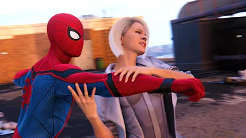 Tom Holland Spider-Man vs Silver Sable Homecoming Stark Suit Marvel's Spider-Man Remastered PS5
