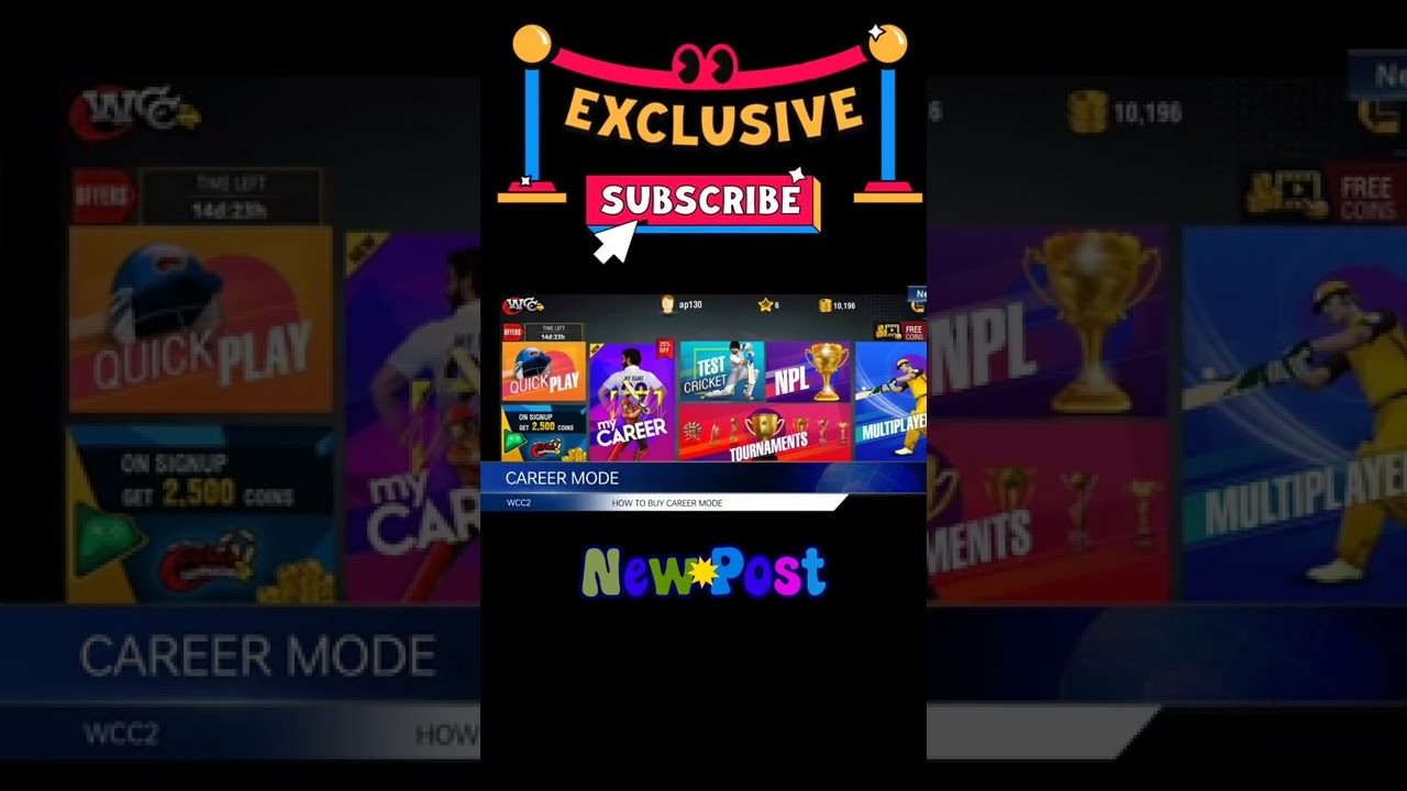 Career Mode Unlocked | WCC2 | A P GAMING HUB Shorts | 