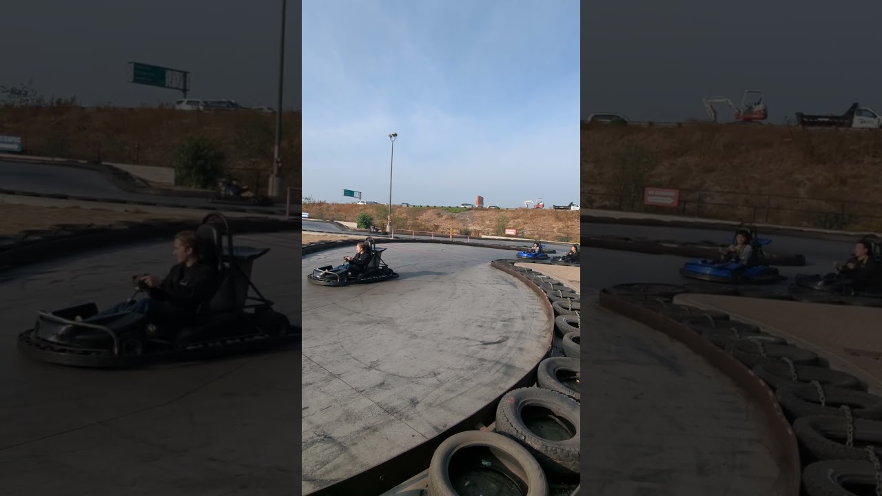 racing go karts at Boomers Los Angeles 🏁 