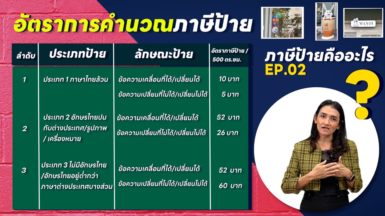 วิธีทำป้ายร้านให้ประหยัดภาษี#ภาษีป้ายคำนวณอย่างไร #ป้ายที่ได้รับยกเว้นภาษี #วางแผนภาษีป้าย # EP.02