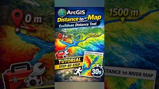 Create Distance to River Map in ArcGIS Using Euclidean Distance #shorts