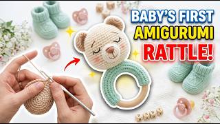 Baby's First Amigurumi Rattle Toy 🧸 | Easy Crochet Baby Rattle Tutorial for Beginners (Step-by-Step) screenshot 2