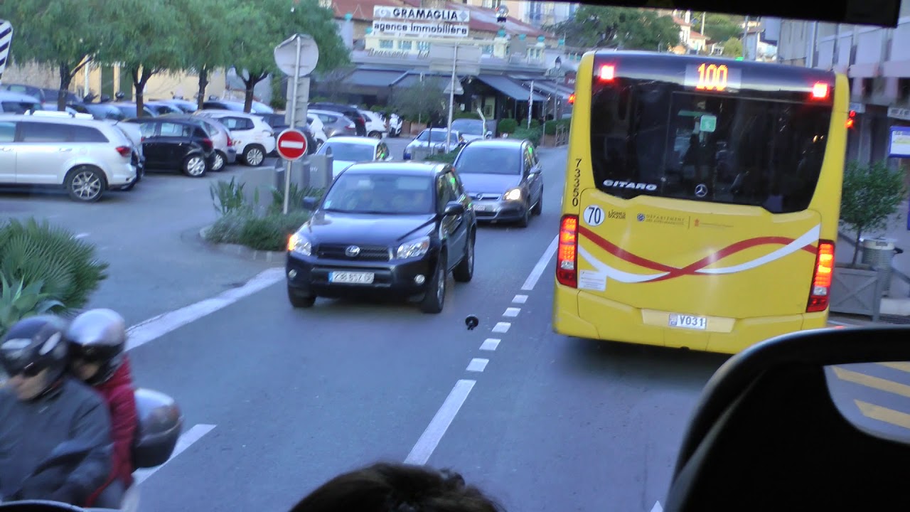 driver view narrated Viking tour bus ride from Nice to Monaco (2 of 3)
