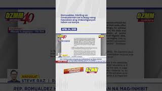 Romualdez, hiniling sa Ombudsman na huwag nang hawakan ang imbestigasyon laban sa kanya