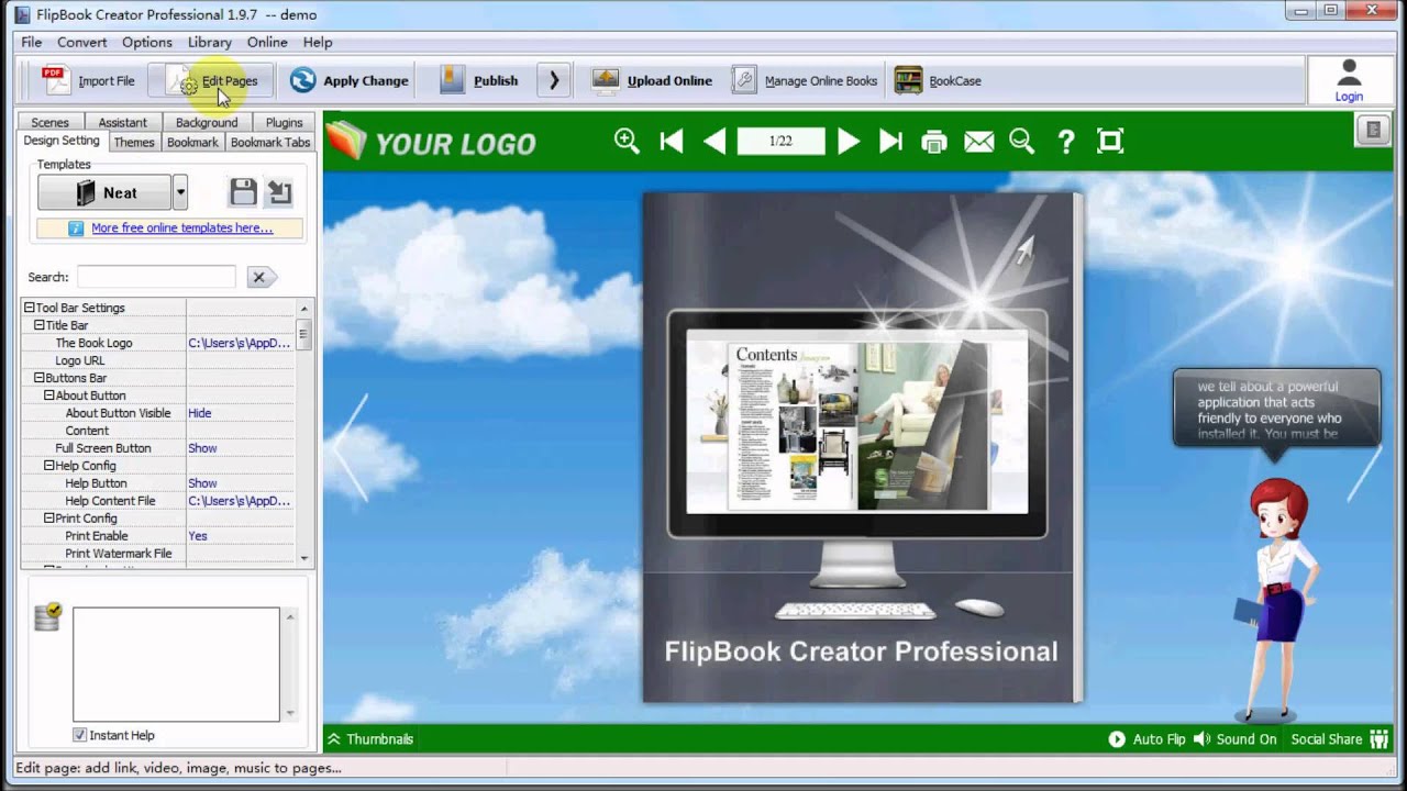 How to insert an image to digital magazine by using FlipBook Creator Professional