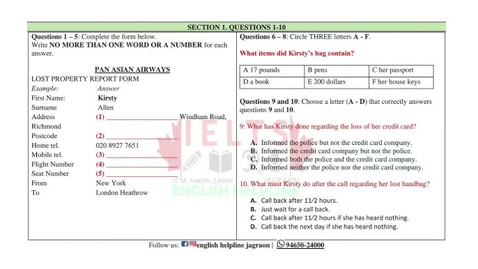 listening LT19OCT Pan Asian airways Lost property report form first name Kirsty #ielts #ehjagraon - YouTube listening-lt19oct-pan-asian-airways-lost-property-report-form-first-name-kirsty-ielts-ehjagraon-youtube
