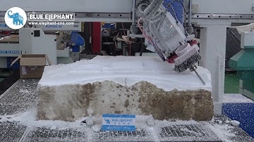 Blue Elephant 1530 4 axis ATC cnc router carving on foam, spindle rotates 180 degrees from left to r