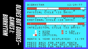 TI-99/4A: "Biorhythm" (Oldies But Goodies—Games I) TI BASIC Cassette Program