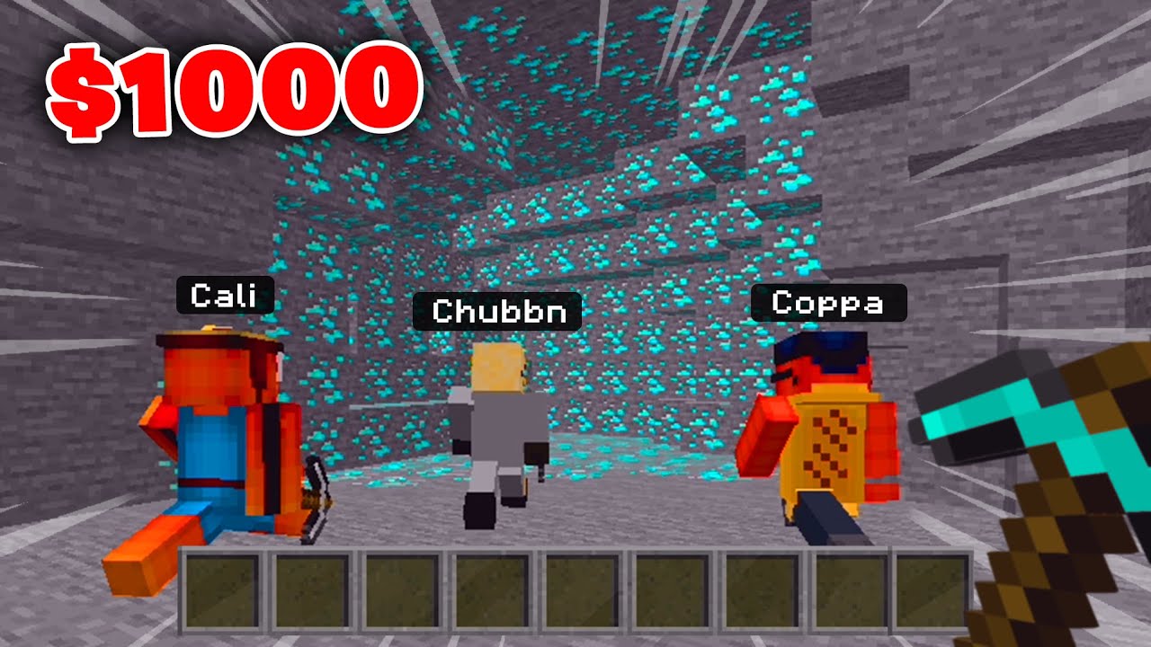 first to find DIAMONDS wins $1,000 (Minecraft) - YouTube