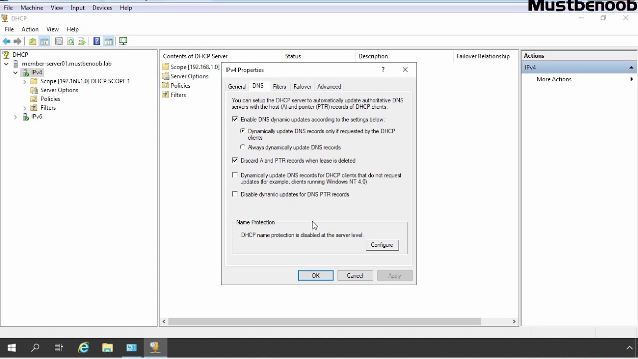 LAB GUIDE:37 Configuring Name Protection on a DHCP Server - YouTube