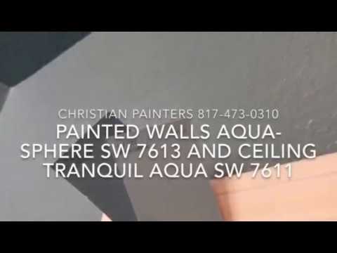 Painted Walls Aqua-Sphere SW 7613 and Ceiling Tranquil Aqua SW 7611 Midlothian Texas