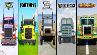 GTA 5 TRUCK VS FORTNITE TRUCK VS GTA SA TRUCK VS TEARDOWN TRUCK VS BRICK RIGS TRUCK - WHICH IS BEST?